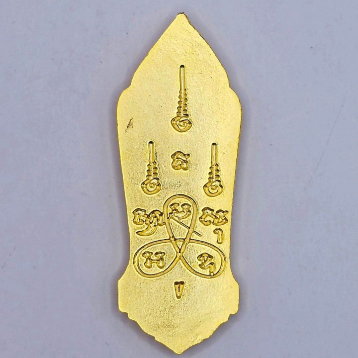 Walking Buddha Amulet Pendant Gold Plated Tin