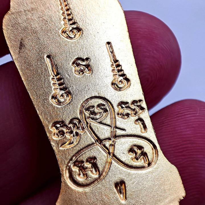 Walking Buddha Amulet Pendant Gold Plated Tin