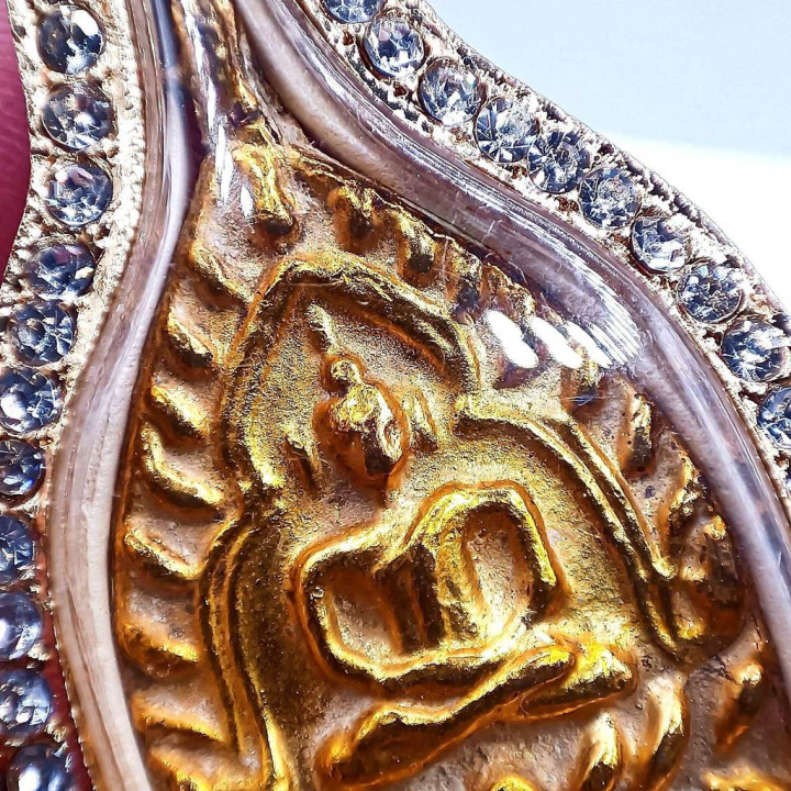 Jao Sua Luang Pu Boon Amulet Gold Plated Frame
