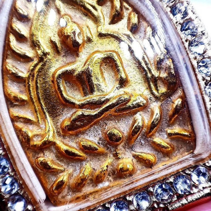 Jao Sua Luang Pu Boon Amulet Gold Plated Frame