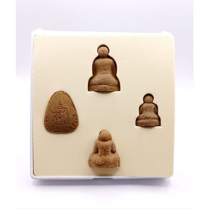 Set of 4 Phra Pidta Luang Pu Toh Amulets BE 2521