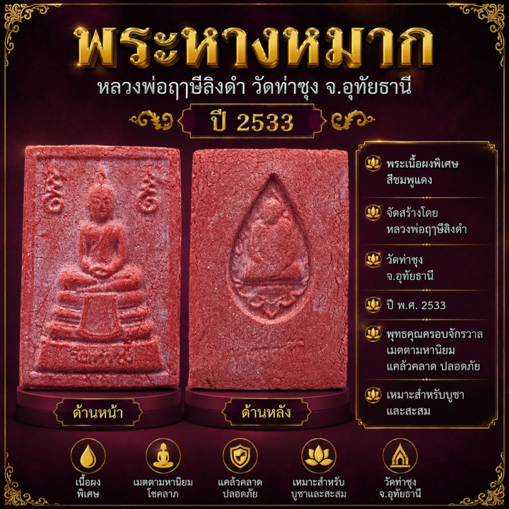 Phra Hang Mak Luang Por Ruesi Ling Dam Amulet